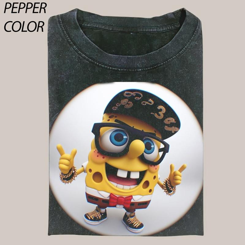 The SquarePants Gang T-shirt, SpongeBob SquarePants T-shirt, Drip Cartoon Graphic Tee, Funny T-shirt, Unisex Movie Shirt Menswear
