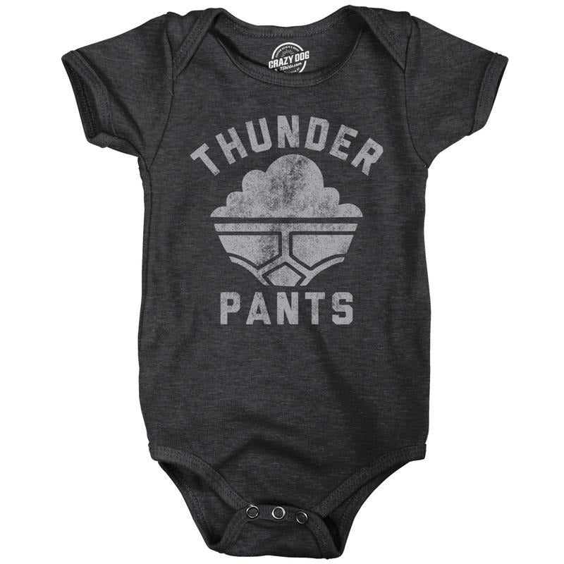 Thunder Pants Baby Bodysuit Funny Sarcastic Poop Graphic Novelty Jumper For Infants Funny Baby Onesies Sarcastic Onesie for Baby Funny Funny Adult Humor Onesie Novelty Onesie Black -