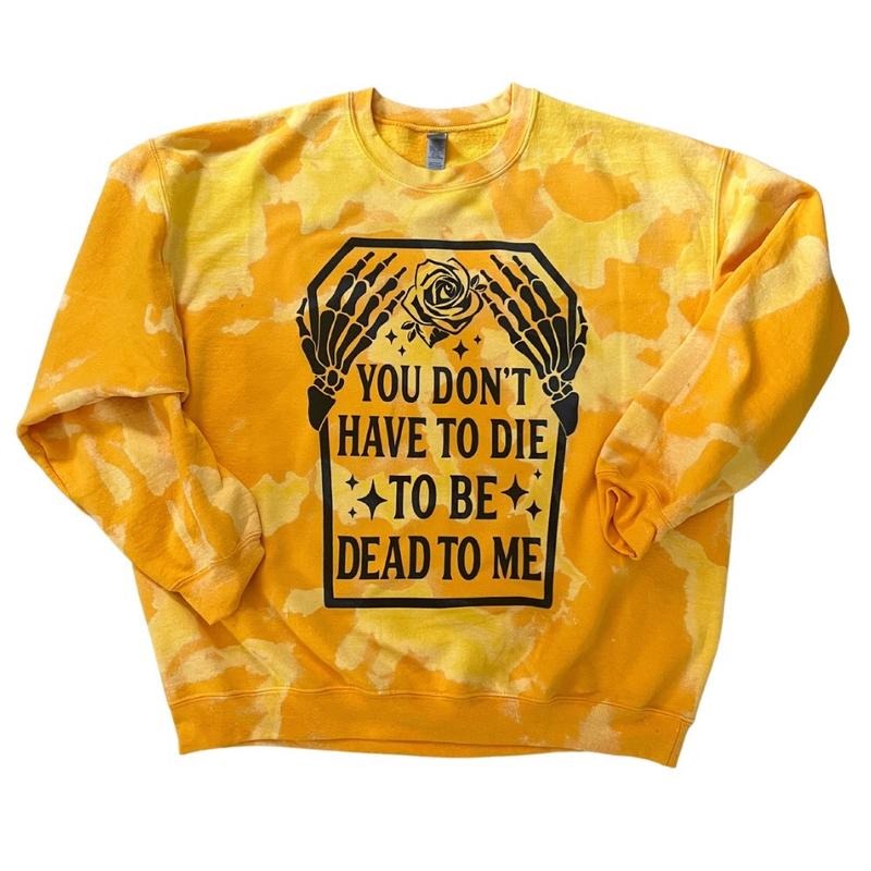 To Me Bleached Crewneck Sweater cozy casual fit Cotton