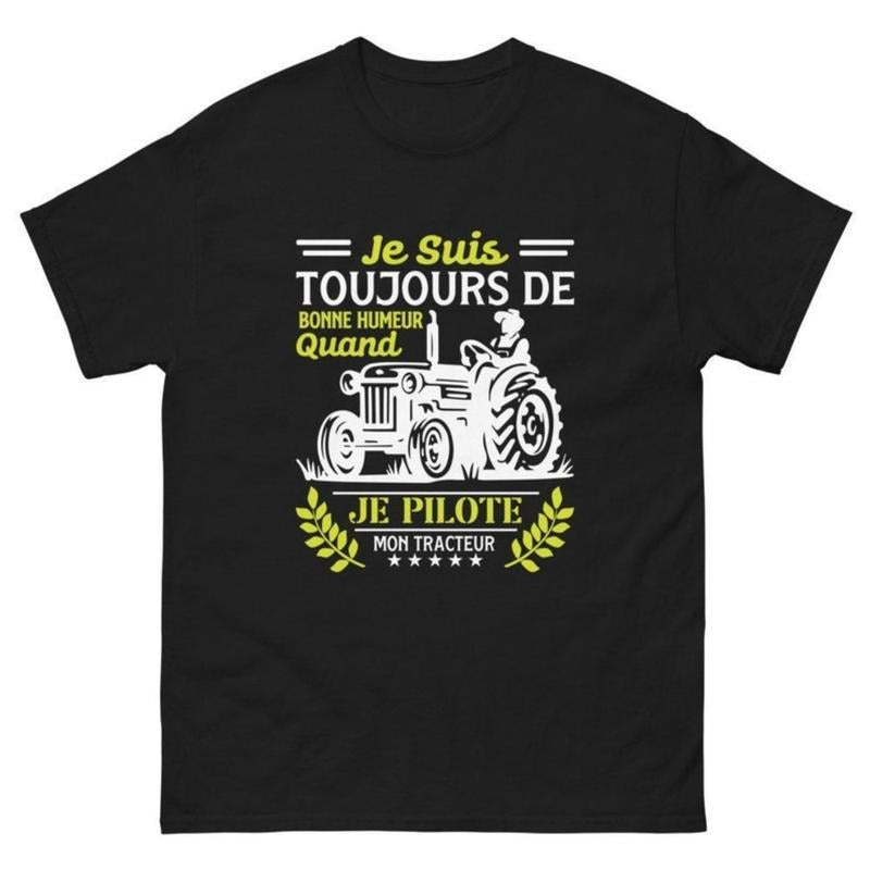 Tractor t-shirt, Organic Men Women t-shirt, Humor t-shirt, Fun t-shirt Funny t-shirt Farmers in a good mood unisex .made in usa