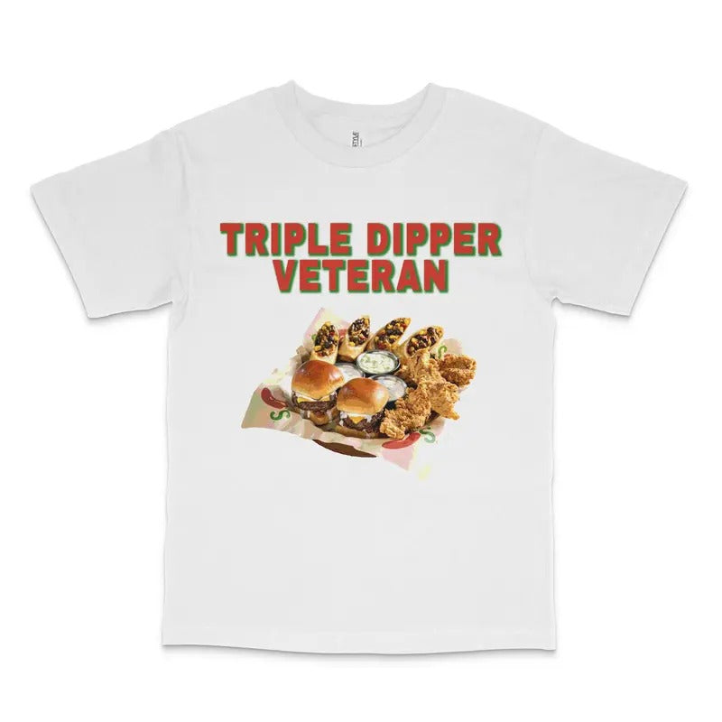 Triple Dipper Veteran Custom Printed T-Shirt