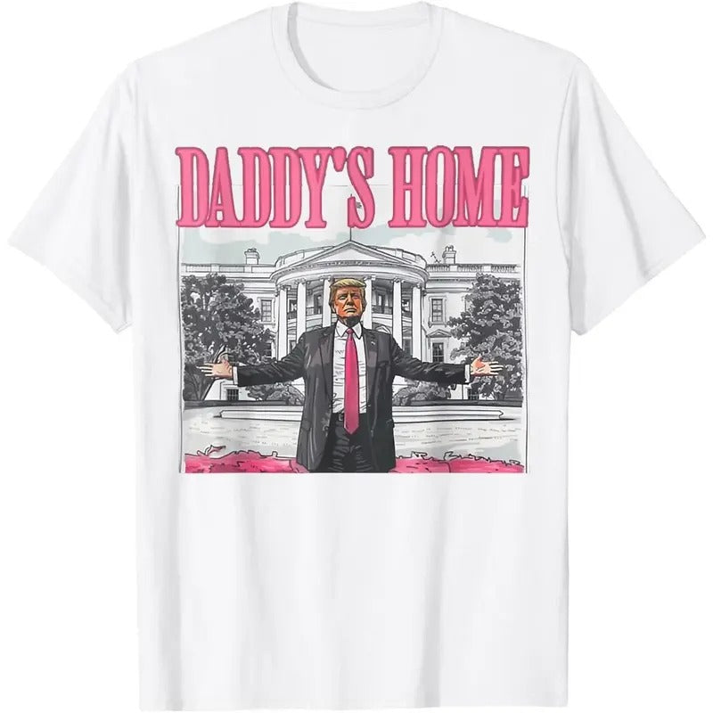 Trump 2024 Take America Back Daddy's Home Trump Pink 2024 T-Shirt Made in usa