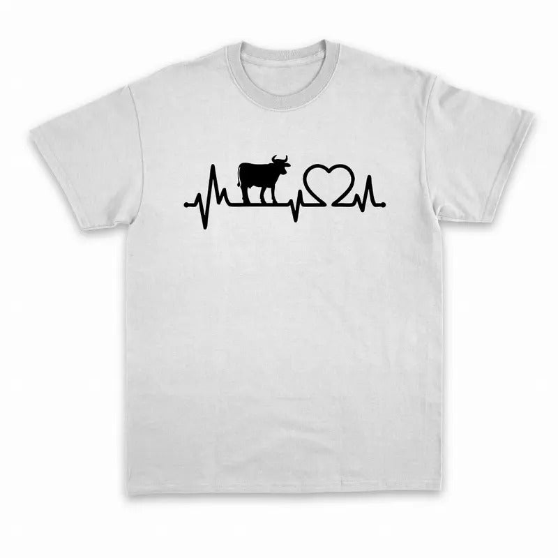 Unisex Cow Heartbeat T-Shirt , Sweatshirt and Hoodie