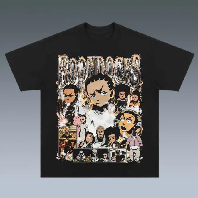 VINTAGE TEE | BOONDOCKS, Prints Vintage T-Shirt, Cartoon Shirt, Funny Shirt, Graphic Tee Shirt, Unisex T-Shirt, Gift For Him, Crewneck Short Sleeve Shirt, Shirt Trending Top Menswear Underwear