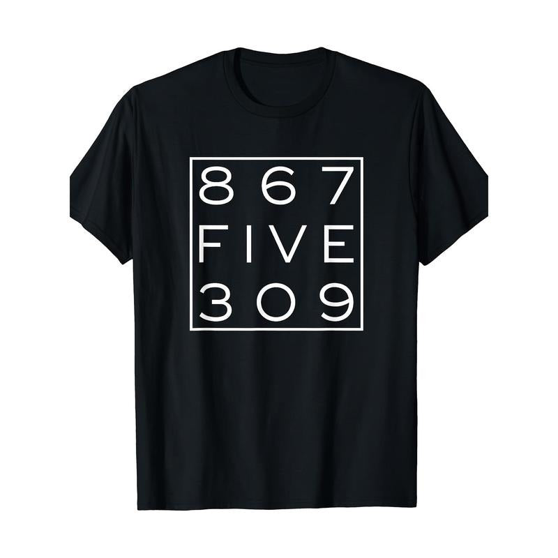 Vintage 80s Nostalgia T Shirt - Men's Funny Retro Graphic Tees - Nostalgic 8675309 Design, Classic Fit, Short Sleeve, Crew Neck Made in USA