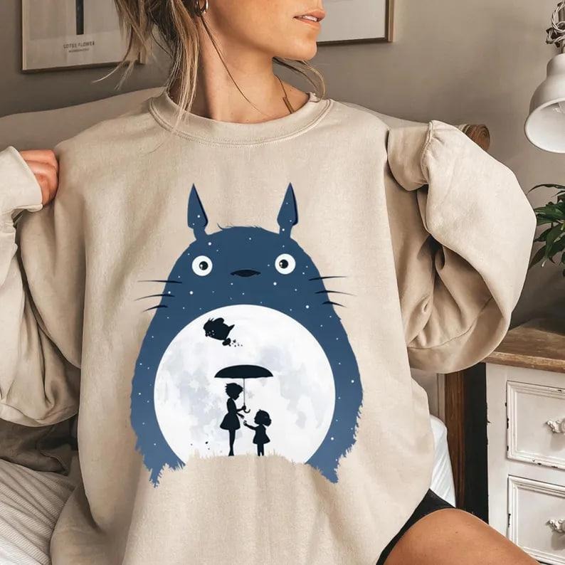 Vintage My Neighbor Totoro Shirt, Studio Ghibli Shirt, Birthday Gifts Anime Manga Lovers, Studio Ghibli Fans, Japanese Premium Teestyle{n002}2