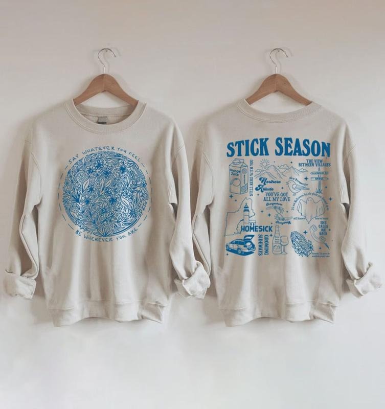 Vintage Stick Season 2023 Sweatshirt, 2 SIDES Noah Kahan Sweatshirt, Country Music Shirt, Noah Kahan Tour, Noah Kahan Stick Season Sweatshirt Sweaters Classic Cotton