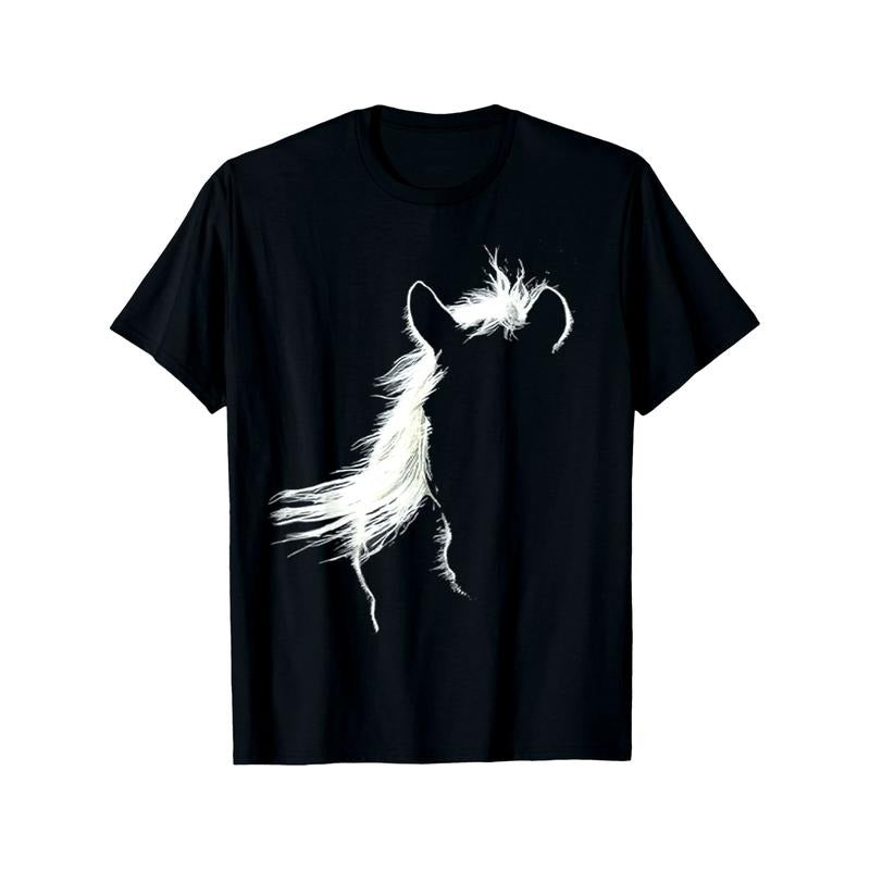 Vintage Western Horse Silhouette Horse Riding lover T-Shirt Casual Summer Tee Soft Breathable Mens Print T-shirt Cotton made in usa