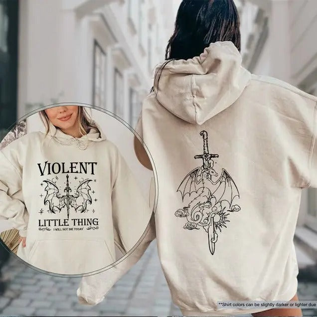 Violent Little Thing Sweatshirt, Fourth Wing Hoodie, Dragon Rider Sweatshirt, Book Lover Gift, Book Lover Sweatshirt, Bookish T-shirt, sweater and Hoodie