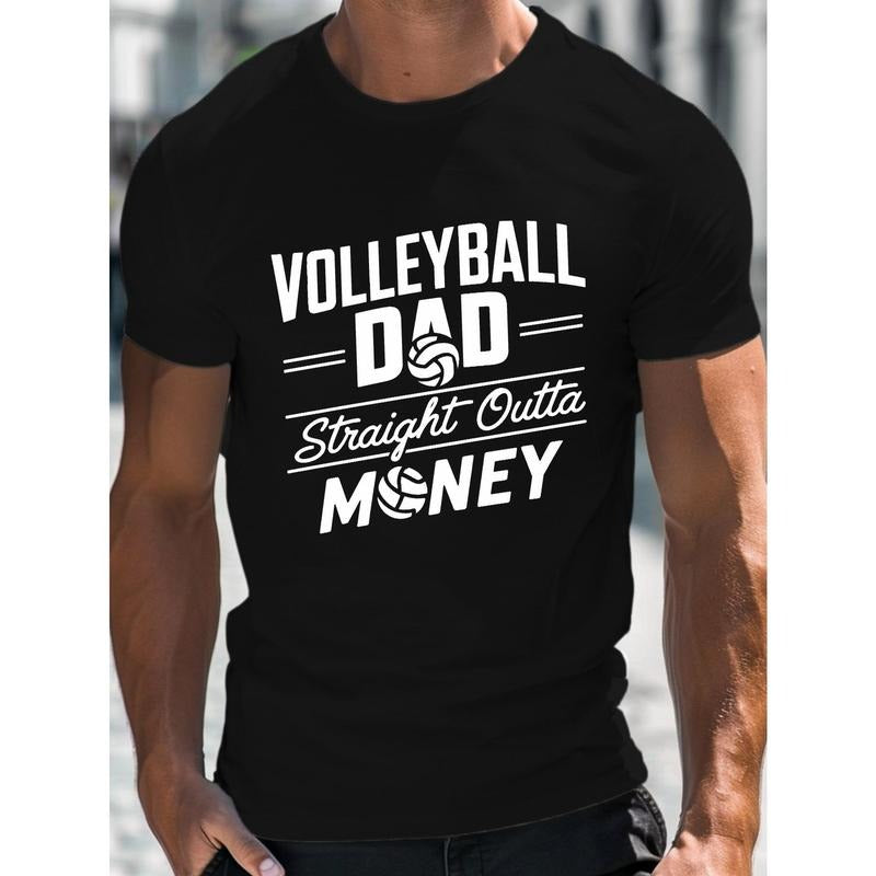 Volleyball Dad Graphic Tee - Men's Casual Cotton T-Shirt | Breathable & Soft Crew Neck, Short Sleeve, Regular Fit | Perfect for Summer Outings | Durable & Washable | Great Gift Idea made in usa