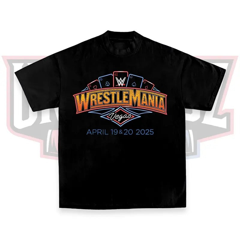 WWE WrestleMania 41 Announcement T-Shirt Unisex Graphic for WWE Fans Clothing, Menswear Cotton Crewneck, Unisex Design Top Streetwear Sweatshirts Comfort Fit