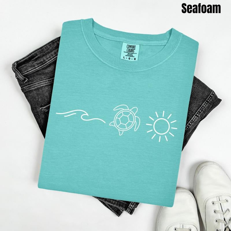 Wave Turtle Sun Comfort Colors T-Shirt 'NLB'
