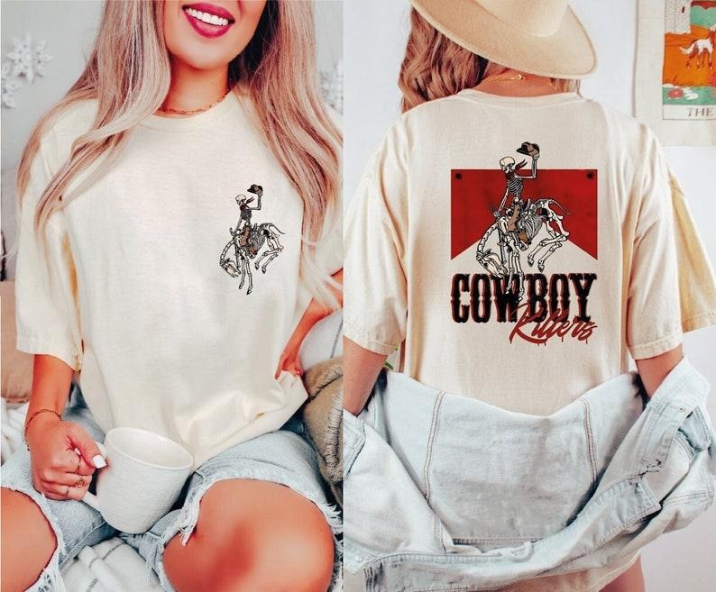 Western Cowboy Shirt, Marb0r0 shirt Cowboy Skeleton Tee, Western Skeleton Tee, Western Rodeo Shirt, Gift For Her vintage T-shirt, sweater and Hoodie cotton shirt
