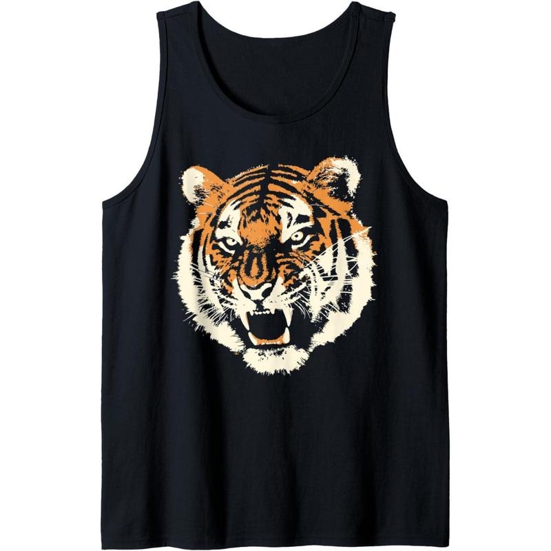 Wild tiger head apparel | Savage angry animal Tank Top MADE IN USA