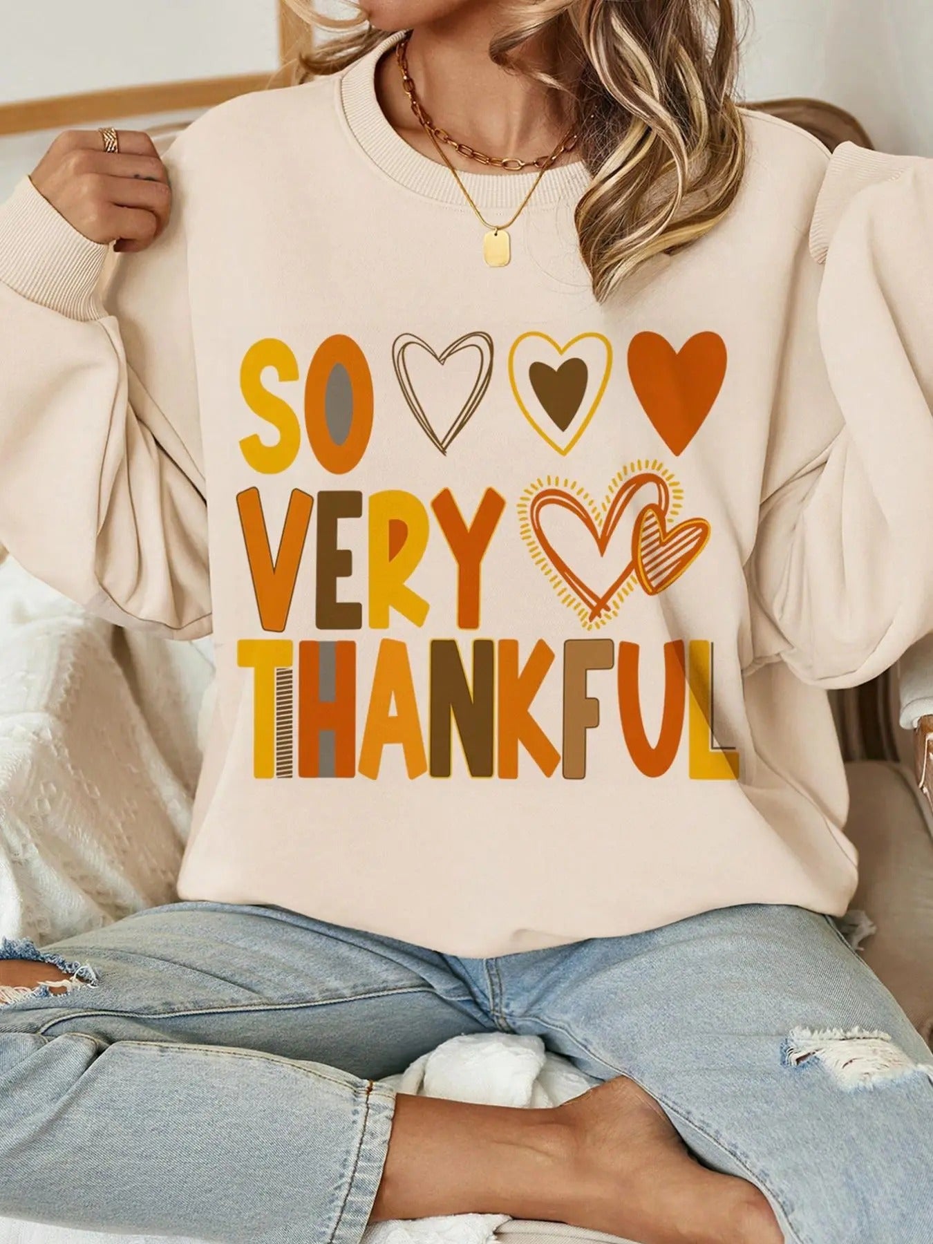 Women's Letter Print Drop Shoulder Sweatshirt, Casual Long Sleeve Round Neck Pullover for Fall & Winter, Women's Clothes for Daily Wear