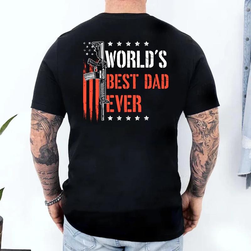 World's B*St Dad Ever Vint*ge T Shirt Back Print, Gift For Dad From Son Daughter Wife, Funny Fathers Day Gift, Daddy Tee, Unisex Crewneck Pullover Tee, Classic Streetwear funny father day t-shirt