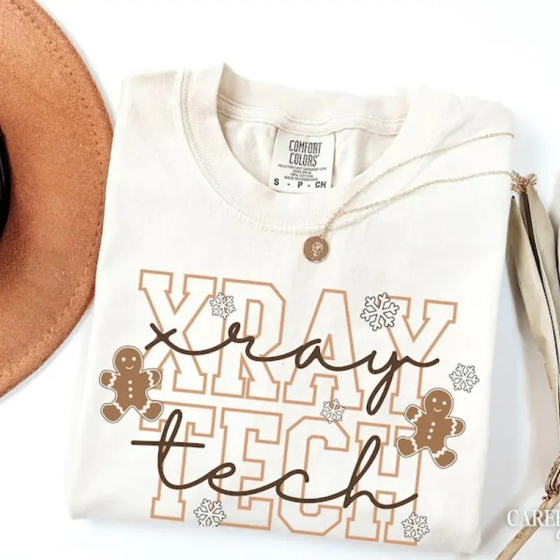 Xray Tech Christmas Shirt, Xray Tech Shirt, Christmas X-ray Technologist Tshirt, Cute Gingerbread Tee for Radiology Dept