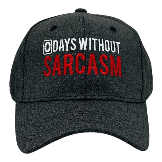 0 Days Without Sarcasm Hat Funny Sarcastic Graphic Novelty Cap Funny Hats Funny Sarcastic  Novelty Caps for Men Black - 0 Standard