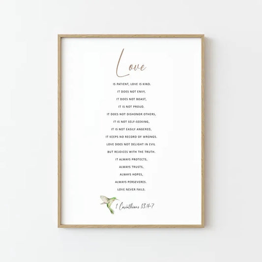 1 Corinthians 13:4 8, Bible Verse Art, Modern Scripture Art, Religious Gift, Living Room Bedroom Decor, Gifts For Her Art Prints, Poster Prints No Frame, Wall Decoration, Poster For Room, Gifts For Birthday Landscape Ornaments