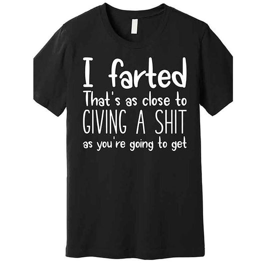 1 men's "I farted" letter-printed crew neck short-sleeved T-shirt, pure cotton summer casual streetwear made in usa