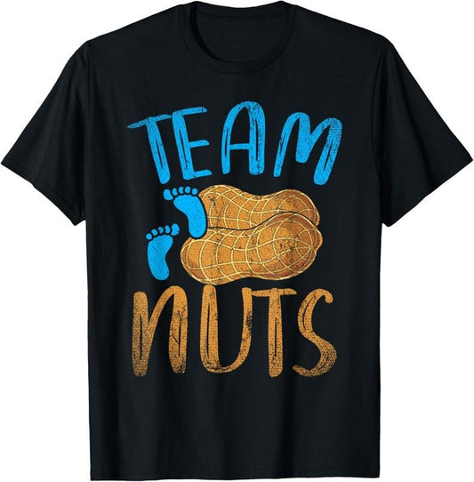 100% Cotton  Party Gender Reveal Party Team Nuts Funny Gender Reveal T-Shirt