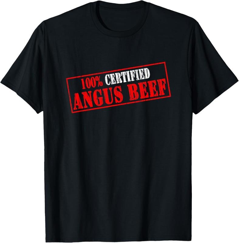 100% Cotton 100% CERTIFIED ANGUS BEEF Cattle Vintage Stamp Logo Gift T-Shirt