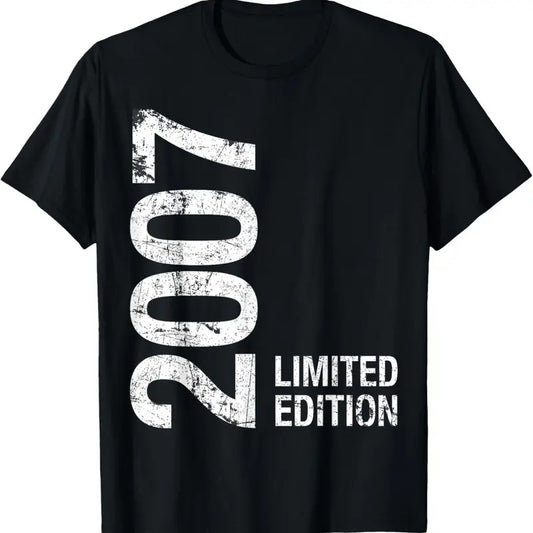 100% Cotton 17th Birthday Gifts Men Boy Girl 17 Years Old Vintage 2007 T-Shirt