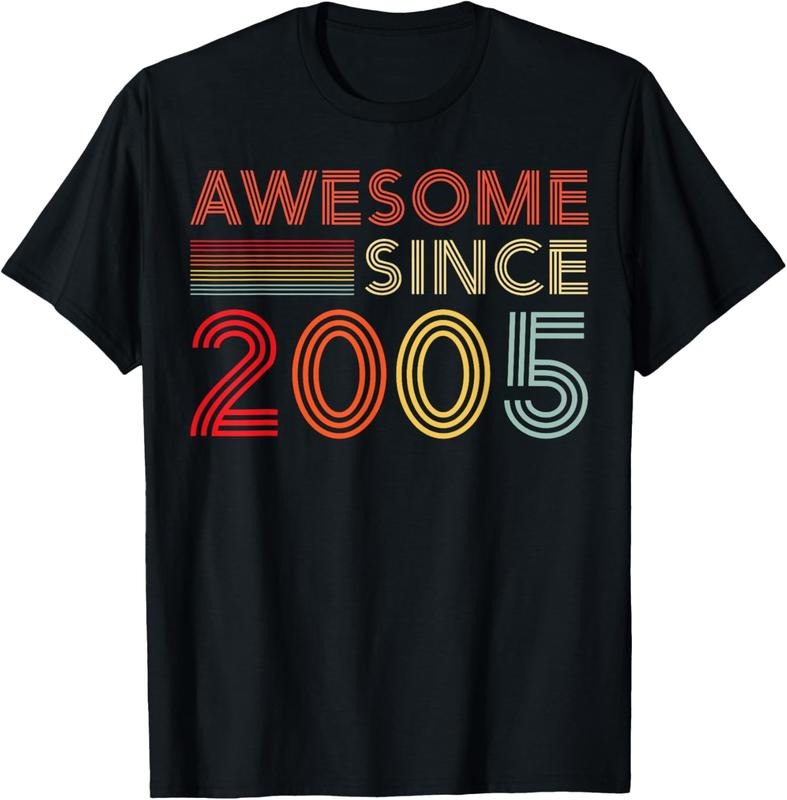 100% Cotton 19 Birthday Decorations Men Women 2005 BDay 19th Birthday T-Shirt