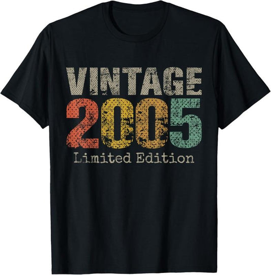 100% Cotton 19 Year Old Gifts Vintage 2005 Limited Edition 19th Birthday T-Shirt