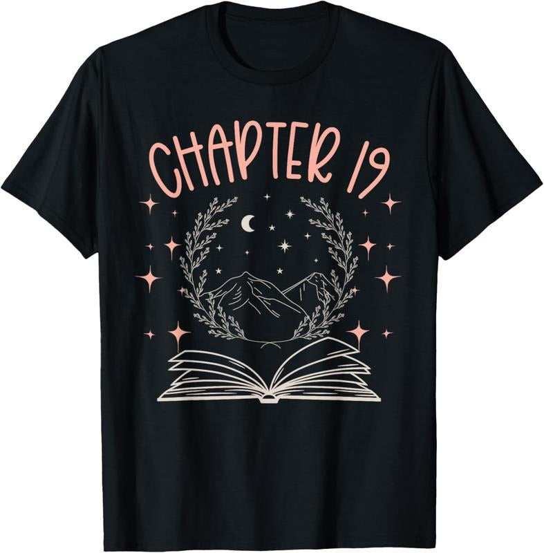100% Cotton 19th Birthday Girls Book Lovers Chapter 19 Its My Birthday T-Shirt