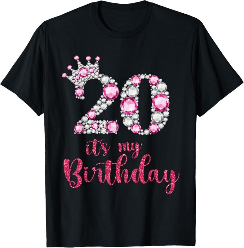 100% Cotton 20 It's My Birthday 20th Birthday 20 Years Old Bday T-Shirt
