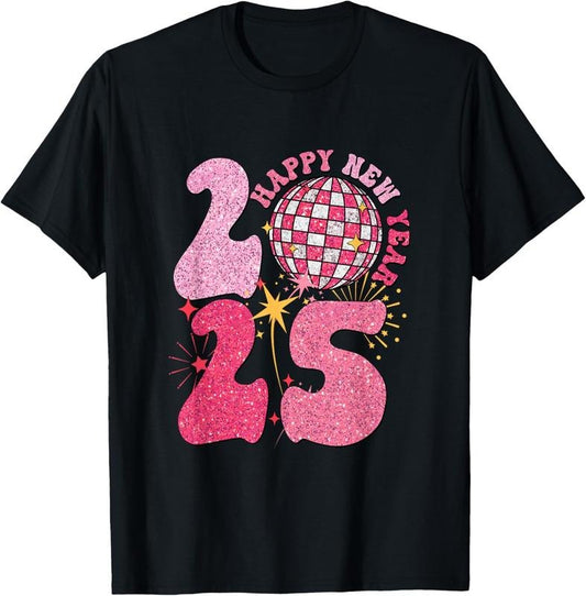100% Cotton 2025 Happy New Year Fireworks Party 2025 Family Matching T-Shirt