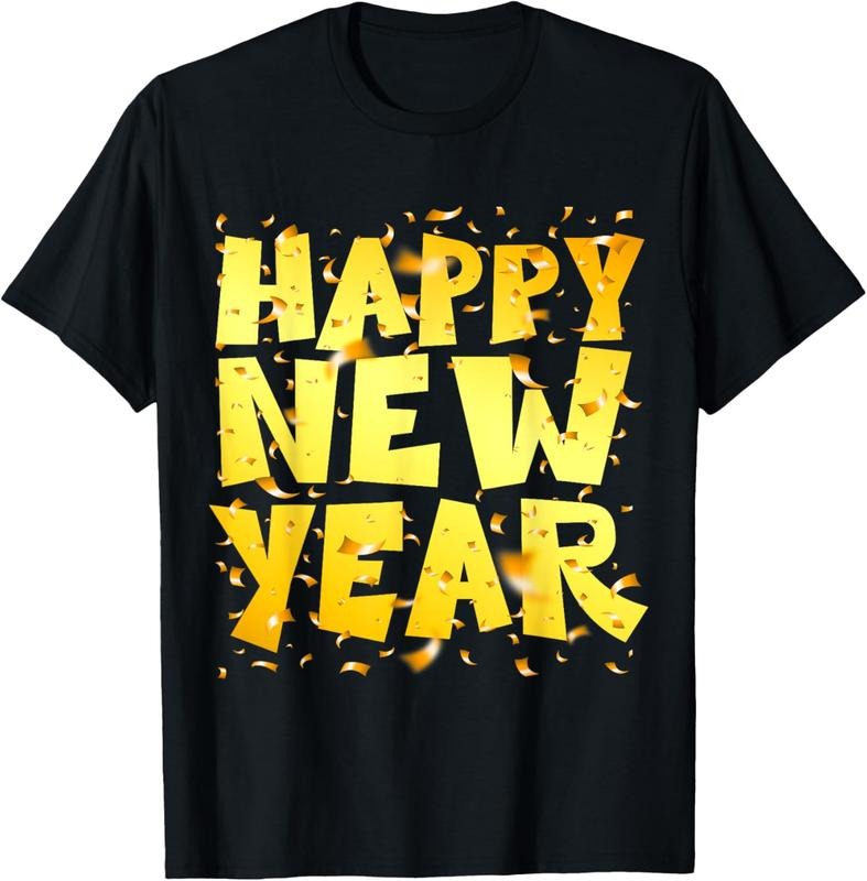 100% Cotton 2025 Happy New Year Party Supplies 2025 Family Matching NYE T-Shirt