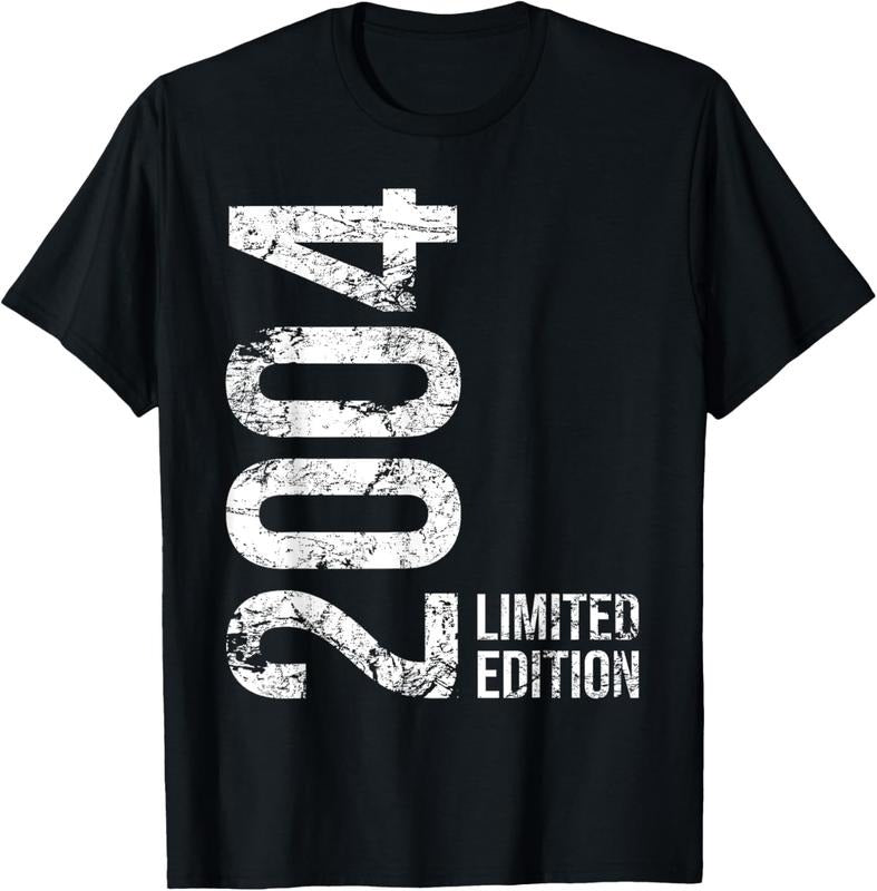 100% Cotton 20th Birthday 20 Years Old Man Woman Vintage 2004 T-Shirt