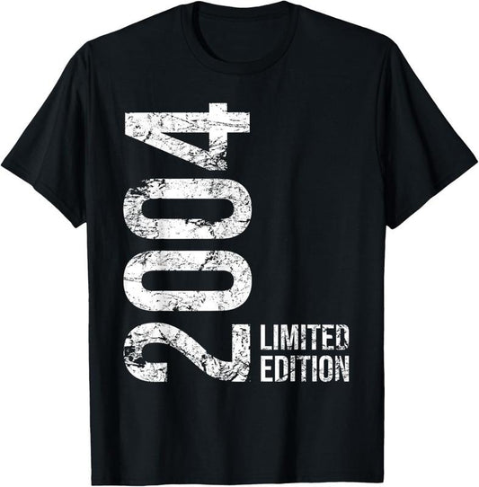 100% Cotton 20th Birthday 20 Years Old Man Woman Vintage 2004 T-Shirt