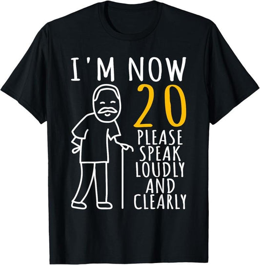 100% Cotton 20th Birthday For Him | I'm Now 20 Years Old | Cool BDay T-Shirt