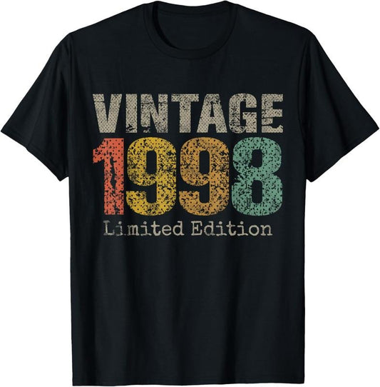 100% Cotton 26 Year Old Gifts Vintage 1998 Limited Edition 26th Birthday T-Shirt