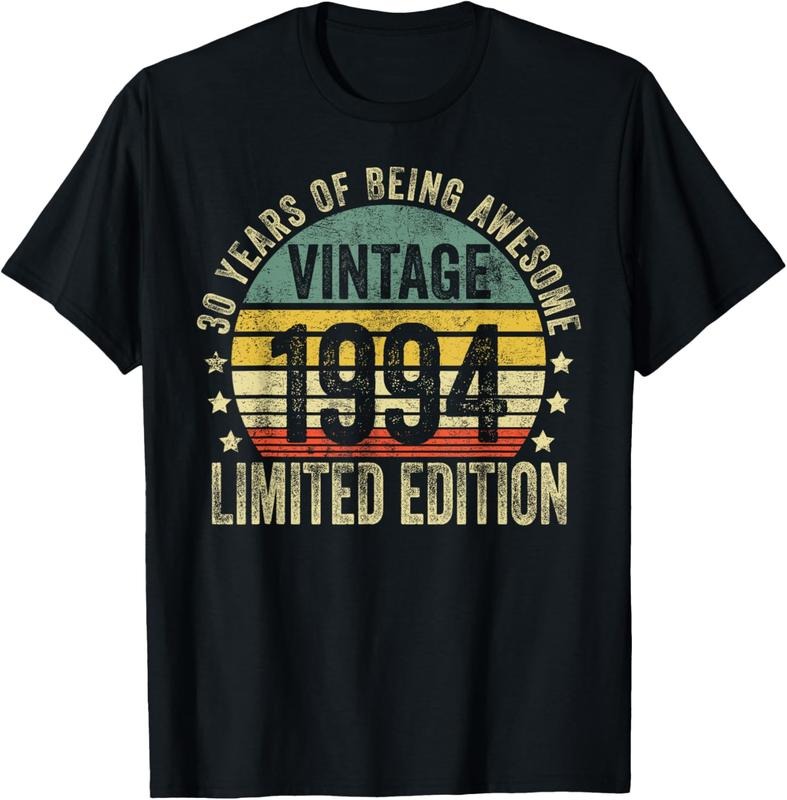 100% Cotton 30 Year Old Gifts Vintage 1994 Limited Edition 30th Birthday T-Shirt