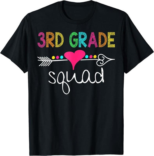 [100% Cotton]3rd Grade Squad Third Teacher Student Team Back To School T-Shirt