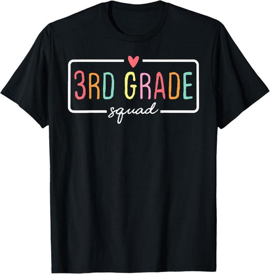 100% Cotton 3rd Grade Team Crew Third Grade Squad Back To School Teacher T-Shirt