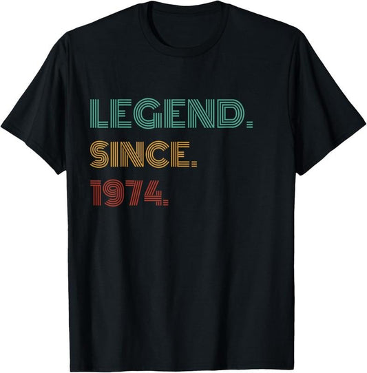 100% Cotton 50 Years Old Legend Since 1974 50th Birthday T-Shirt