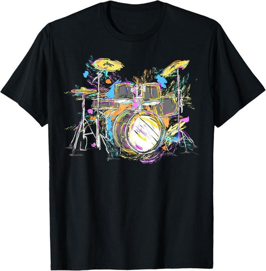 100% Cotton Abstract art drums musician music band throne noose T-Shirt