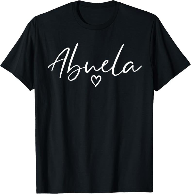 100% Cotton Abuela Gifts For Women Grandma Heart Mother's Day Abuela T-Shirt