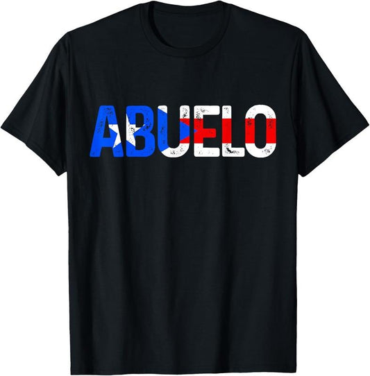 100% Cotton Abuelo Puerto Rico Flag Puerto Rico Fathers Day Gift T-Shirt