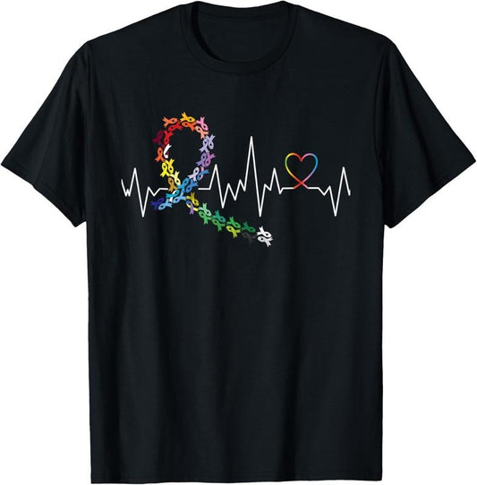 100% Cotton All Cancer Matters Awareness Day Heartbeat T-Shirt