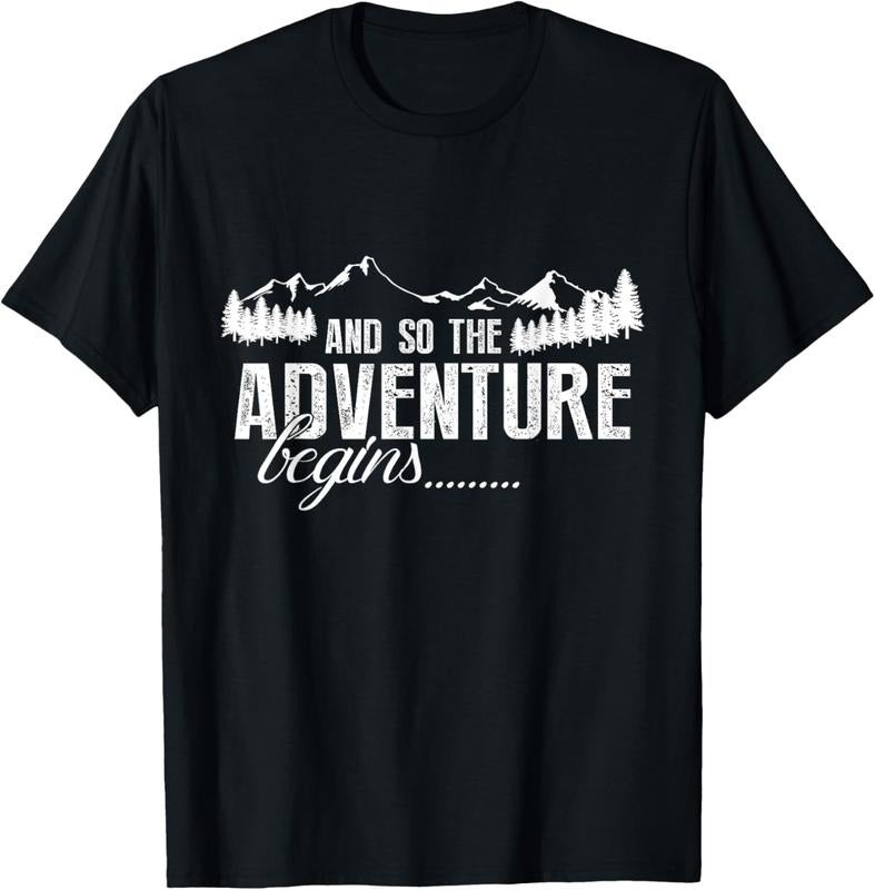 100% Cotton And So The Adventure Begins Camping Road Trip T-Shirt T-Shirt