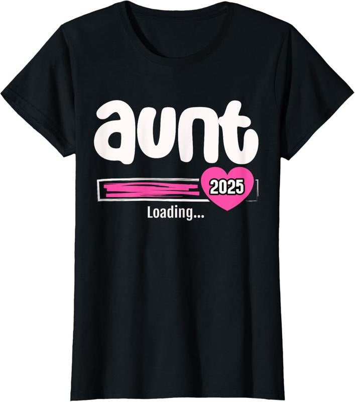100% Cotton Aunt 2025 Shirt Soon to Be Promoted to Aunt New  Loading T-Shirt