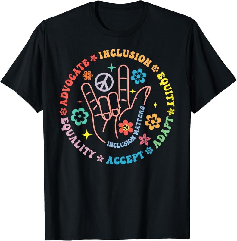 100% Cotton Autism Awareness Inclusion Matters Teacher Inspirational T-Shirt