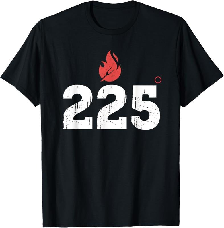 100% Cotton BBQ Barbeque Grilling 225 Degrees Smoking Meat Dad Father T-Shirt