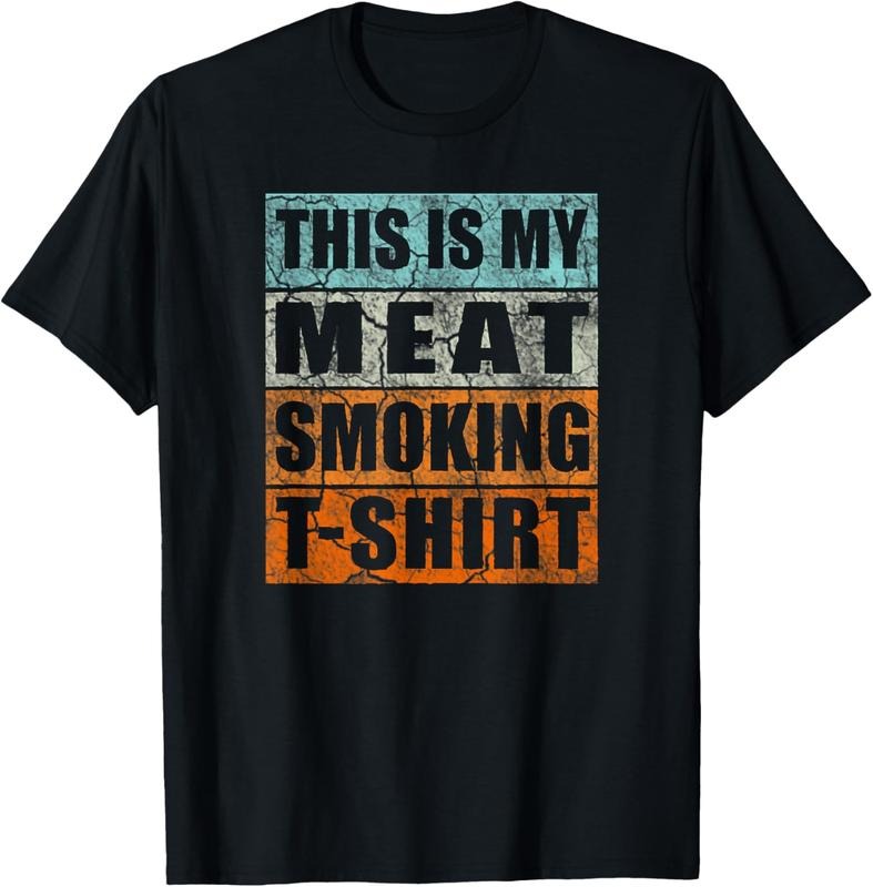100% Cotton BBQ Smoker Themed Retro - Vintage My Meat Smoking T-Shirt